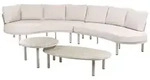BELIANI Lounge Set Hellbeige Aluminium 2-Teilig Modern 6-Sitzer Sofa Oval u. 2