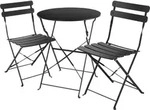 tectake&reg; Bistrotisch Set Frieda, klappbar f&uuml;r 2 Personen - Schwarz