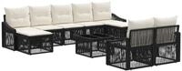 vidaXL Gartensofa-set 10 stk. Schwarz Poly-Rattan - Schwarz