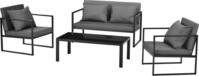 Sitzgruppe Gartenm&ouml;bel-Set Gartenst&uuml;hle Garten Sofa Lounge Schwarz /...