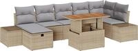 vidaXL Gartensofa-set 8 stk. Beige Poly-Rattan - Beige