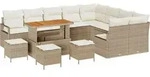 vidaXL Gartensofa-set 13 stk. Beige Poly-Rattan - Beige