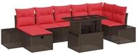 vidaXL Gartensofa-set 8 stk. Braun Poly-Rattan - Braun