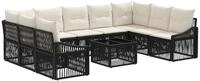 vidaXL Gartensofa-set 10 stk. Schwarz Poly-Rattan - Schwarz