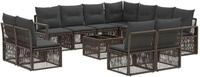 vidaXL Gartensofa-set 12 stk. Grau Poly-Rattan - Grau