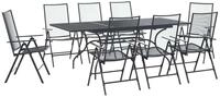 vidaXL Garten Essgruppe 9 stk. Anthrazit Mesh und Stahl - Grau