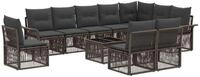 vidaXL Gartensofa-set 11 stk. Grau Poly-Rattan - Grau