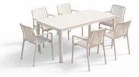 KAWOLA Gartenm&ouml;bel Set MIAVA 7-tlg. Aluminium cremefarben - Beige