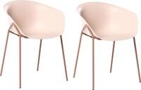 BELIANI Gartenstuhl 2er Set Beige und Braun Kunststoff mit Metallbeinen Modernes