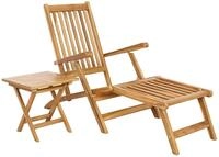 vidaXL Klappdeckstuhl mit Tisch Natur Massivholz Teak