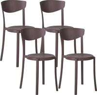 BELIANI Esszimmerstuhl 4er Set Braun Kunststoff Matt Modern Minimalistisch...