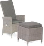 Sonnenpartner Garten-Sessel Solares mit Fu&szlig;hocker Aluminium/Polyrattan...