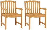 vidaXL Handgeschnitzter Rosenstuhl 2 stk. Natur Massivholz Teak