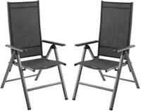 MARLA Hochlehner 2er Set, Schwarz, Modern, Hohe R&uuml;ckenlehne, Wetterfest, 58x109 cm