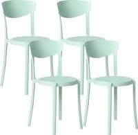 BELIANI Esszimmerstuhl 4er Set Mintgr&uuml;n Kunststoff Matt Modern Minimalistisch