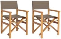vidaXL Regiestuhl 100% Polyester mit solidem Teak