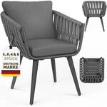 tillvex&reg; Gartenstuhl 4er Set Wetterfest mit Armlehne | Outdoor St&uuml;hle bis...
