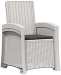 vidaXL Liegesessel Garten Rattan-Optik Wei&szlig; und Anthrazit PP