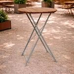 Biergarten Tisch Klapptisch Stehtisch klappbar Akazie Stahl &Oslash;80 cm