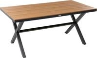 BELIANI Gartentisch Schwarz u. Braun aus Aluminium u. Kunstholz Rechteckig 160...