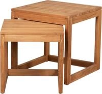 Beistelltisch Verwood 2er Set Teakholz massiv Garten Terrasse Balkon