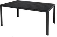 Gro&szlig;er Non-Wood Gartentisch 180x90cm aus Aluminium anthrazit / schwarz - Silber