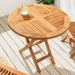 riess-ambiente Gartentisch EMPIRE TEAK 70cm natur massives Teakholz klappbar
