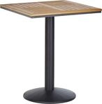 BELIANI Gartentisch Hellbraun Kunstholz Schwarz Metall quadratisch 60x60 cm...