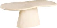 BELIANI Gartentisch Beige MgO Asymmetrisch 200 x 110 cm mit Standfu&szlig; Modernes...