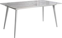 BELIANI Gartentisch Wei&szlig; Sinterstein-Platte Marmor Optik Rechteckig 160x90 cm...