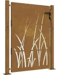 vidaXL Gartentor 100x150 cm Cortenstahl Gras-Design - Braun