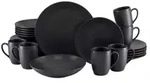 CreaTable, 23194, Soft Touch Schwarz, Kombiservice 24-tlg, Steinzeug
