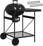 vidaXL Holzkohlegrill mit R&auml;uchertuben 91 x 71 x 107 cm Stahl Schwarz