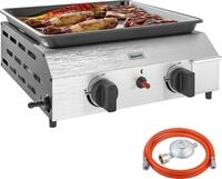 Outsunny Gasgrill 8000BTU/2,4 KW Grillwagen inkl 2 Edelstahl-Brenner Gartengrill
