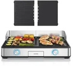 Arendo Tischgrill, Elektrogrill, Balkongrill, 2 Grillzonen, elektrisch,...