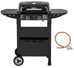 Royal Gourmet 2-Brenner Gasgrill und Griddle Combo, 2 IN 1 Grillwagen mit abklappbare