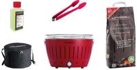 LotusGrill Starter-Set Classic 1x Grill Feuerrot mit USB-Anschlu&szlig;