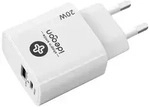 USB Ladeger&auml;t, weiss, 2 Ports, 1x USB-C und USB-A, 20 W, Power Delivery 3.0 f&uuml;r