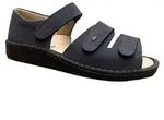 FINN COMFORT Baltrum Herren Sandale blau-grau Nubukleder - Gr&ouml;&szlig;e: 41 - 41