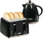 HOMCOM Wasserkocher mit Toaster 1,7L 4 Toastscheiben mit 7 Br&auml;unungsstufen -...