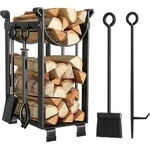Amagabeli Kaminholzregal 4-teiliges Set 78x29x35.8cm Innen & Au&szlig;en Holzregal...