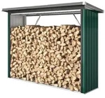 Outsunny Kaminholzregal Au&szlig;en Stahl 213 x 66,5 x 150 cm erh&ouml;htes Brennholzregal