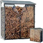 Aluminium Kaminholzregal Au&szlig;en 130 x 70 x 185 cm Mit Wetterschutz Transparent,...