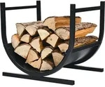 COSTWAY U-f&ouml;rmiges Kaminholzregal aus Metall, schweres Holzscheitregal 43cm,