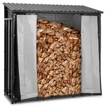 Expondo hillvert Kaminholzregal - mit Plane und Dach - 800 kg - 89 x 191 x...
