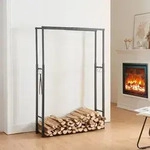 Kaminholzregal 'Kasan' verstellbare H&ouml;he und Breite H100-150xB40-65xT25cm -...