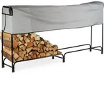 Relaxdays Kaminholzregal extra breit, Abdeckplane f&uuml;r Holzvorrat, Kaminholzst&auml;nder