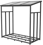 GFP Primeyard Kaminholzregal Metall 143x72x145,5 cm Brennholzregal grau - Grau