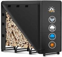 Kaminholzregal Metall mit Abdeckung 121 x 35 x 121 cm Wasserdicht