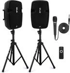 Pyle Musikbox Bluetooth Gro&szlig;, PA Anlage, 2x Soundbox- Aktive & Passive Lautsprecher,